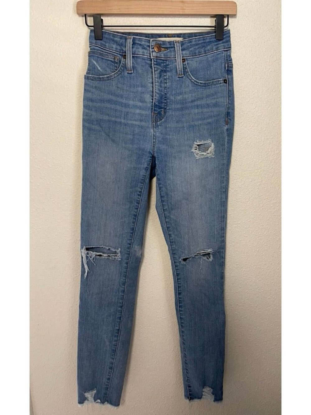 Madewell Curvy High Rise Skinny Jeans Womens Size 24 Light Wash Blue Denim
